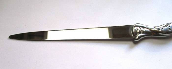 Diana Carmichael Cheetah Letter opener in original box - good condition.