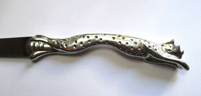 Diana Carmichael Cheetah Letter opener in original box - good condition.
