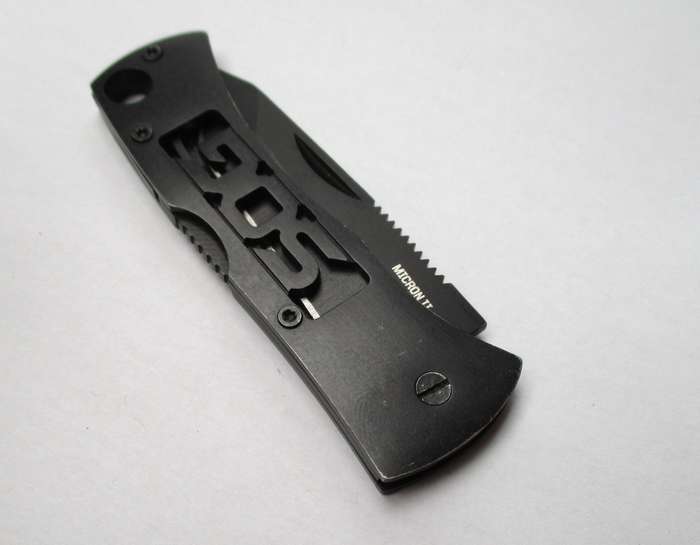 SOG Micron II  - Small black lock knife - tanto blade