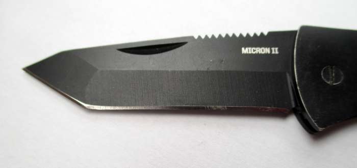 SOG Micron II  - Small black lock knife - tanto blade