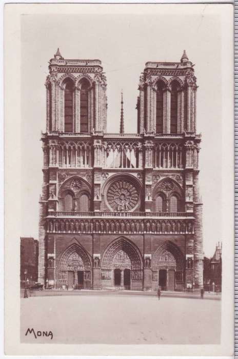 Vintage Post Card Paris - Notre Dame La facade / The West Front