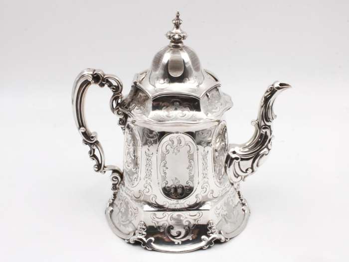 Unusual Victorian Hallmarked Silver Teapot