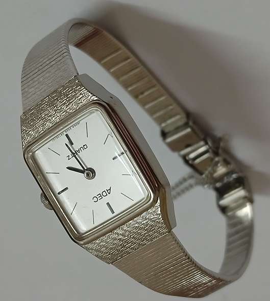 ADEC ladies silver tone quarts watch