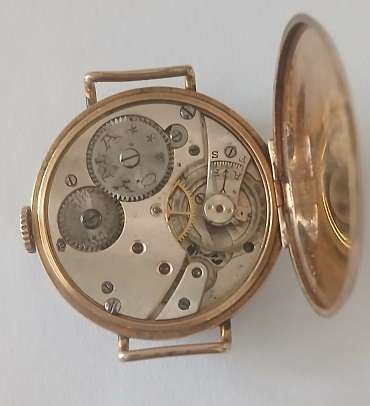 Antique Cyma hand winding Mens gold plated wristwatch