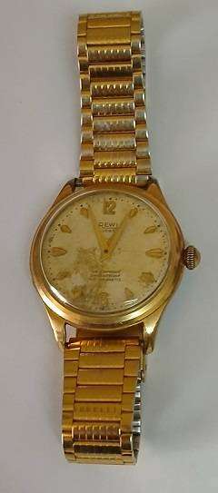 Vintage REWI  hand winded Swiss made Mens wristwatch