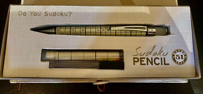 Suduko Retro 51 Tornado pen in box with 6 erasers
