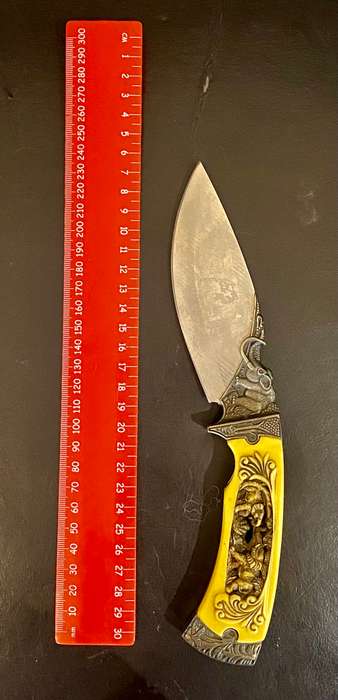 Decorative unbranded hunting knife-Elephants