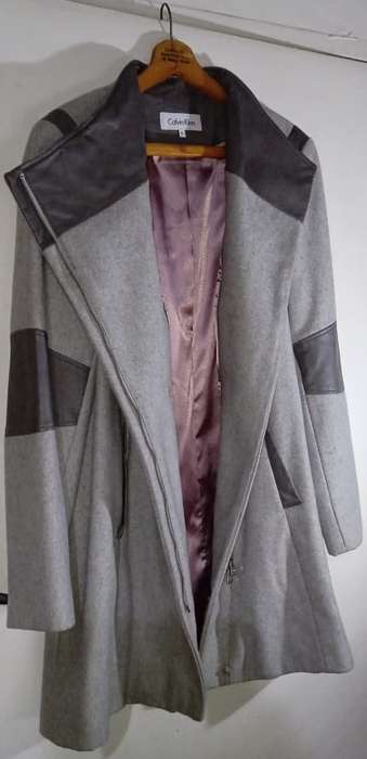 Calvin Klein Grey Wool Blend Pea Jacket Coat Size XL