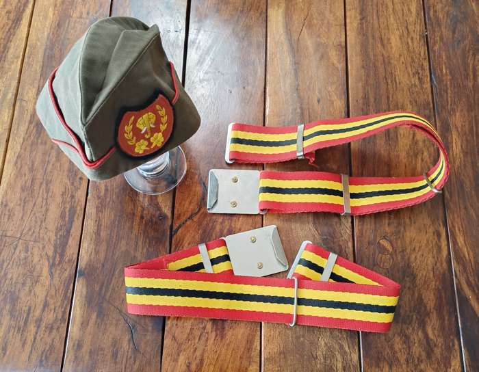 SADF - VENDA MILITARY - SIDE CAP AND STABLE BELTS - ULTRA SCARCE