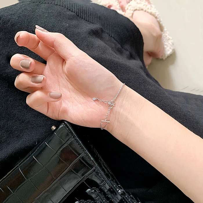 925 Silver Double Layer CZ Circle Bracelet