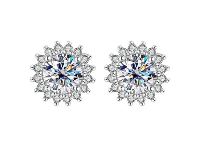 SPECIAL - 2ct Moissanite Sunflower Earrings