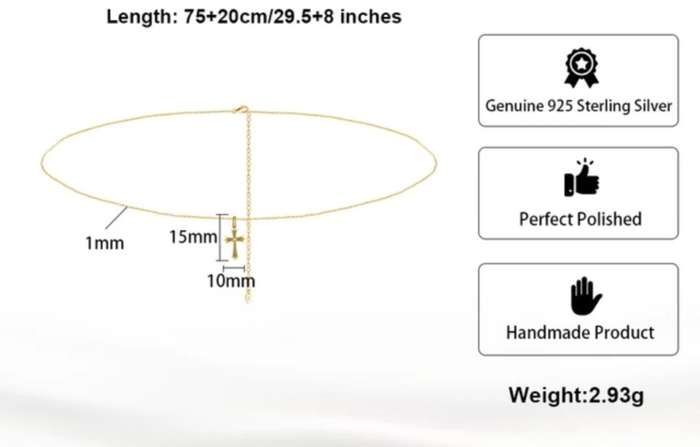 SPECIAL - 925 Silver Body Cross Charm Chain
