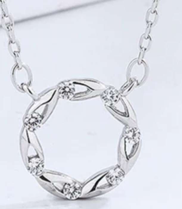 SPECIAL - 925 Silver Round CZ Necklace and Earrings