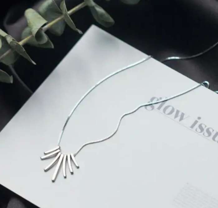 925 Silver Strips Necklace