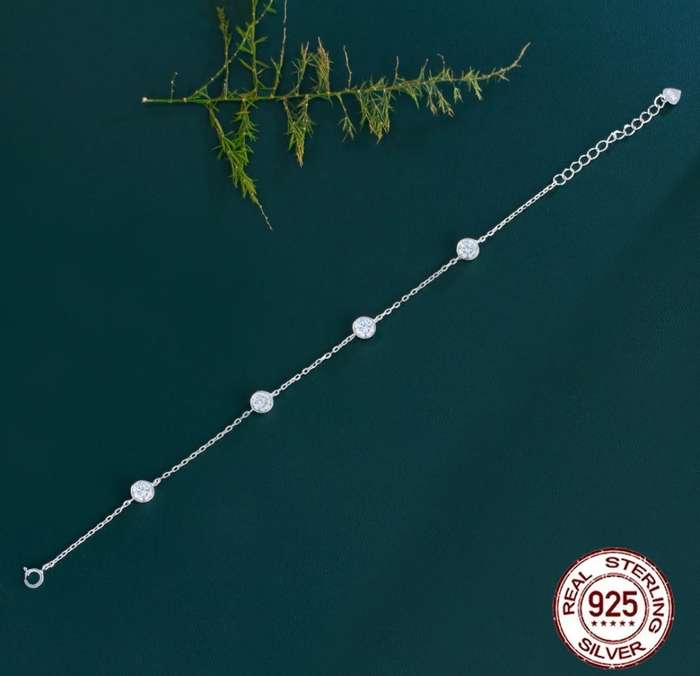 Sterling Silver Bezel Setting CZ Bracelet