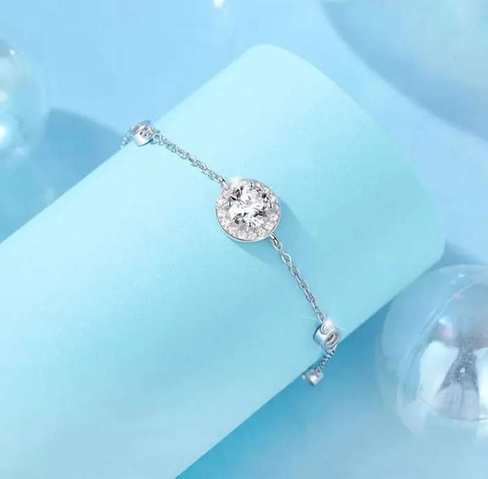 Sterling Silver Brilliant Round Cut Cubic Zirconia Bracelet