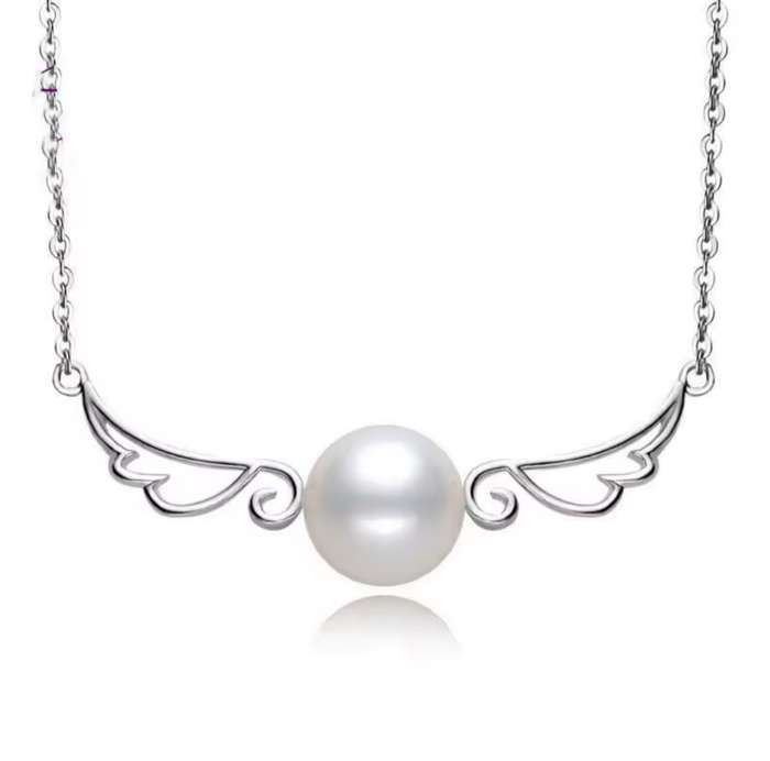 SPECIAL - 925 Silver Angel Wing Pearl Necklace