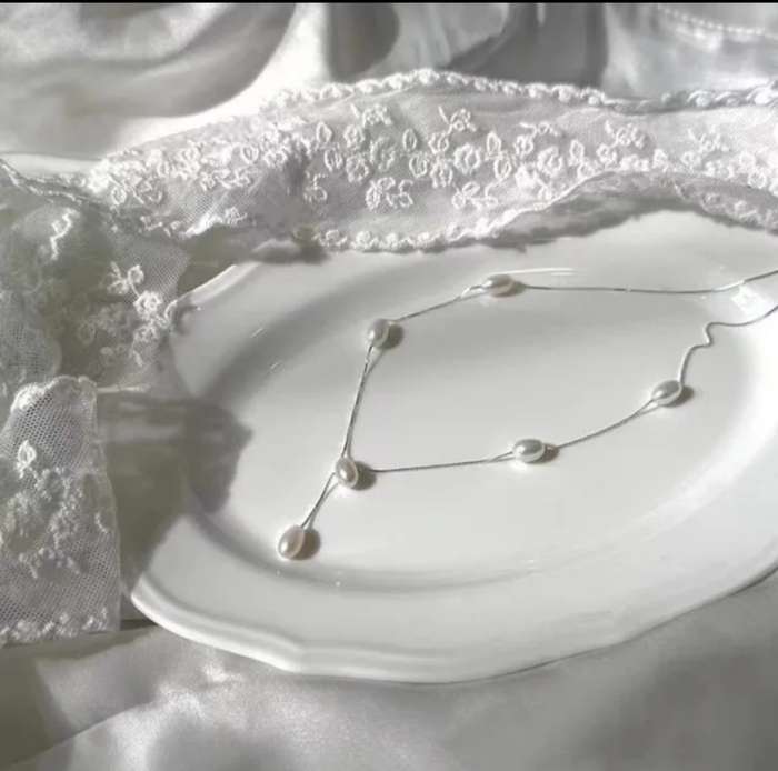 925 Silver French Elegant Fresh Water Pearl Necklace