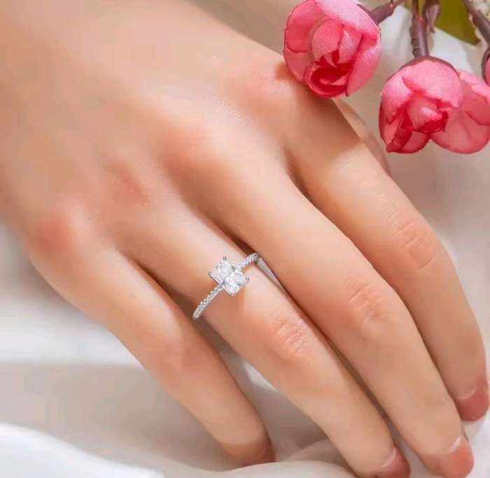 2ct Radiant Cut Moissanite Ring