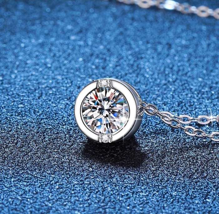1ct Moissanite Tube Necklace