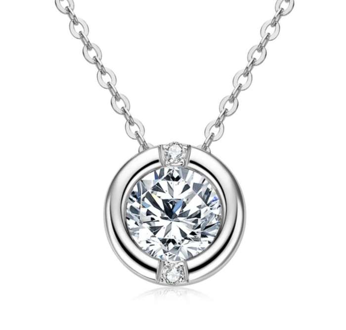 1ct Moissanite Tube Necklace