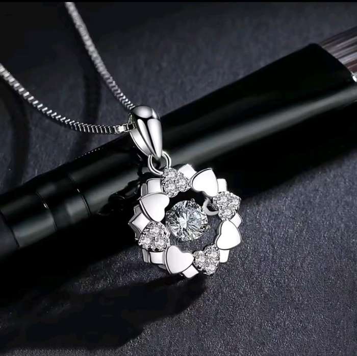 925 Silver Love Hearts CZ Necklace