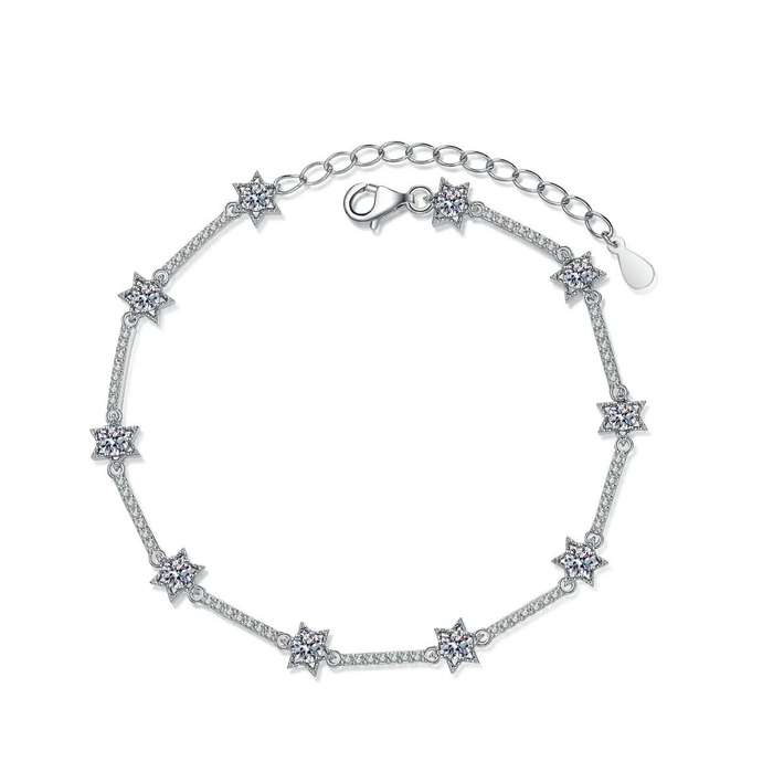 1ct Brilliant Cut Moissanite Star Bracelet