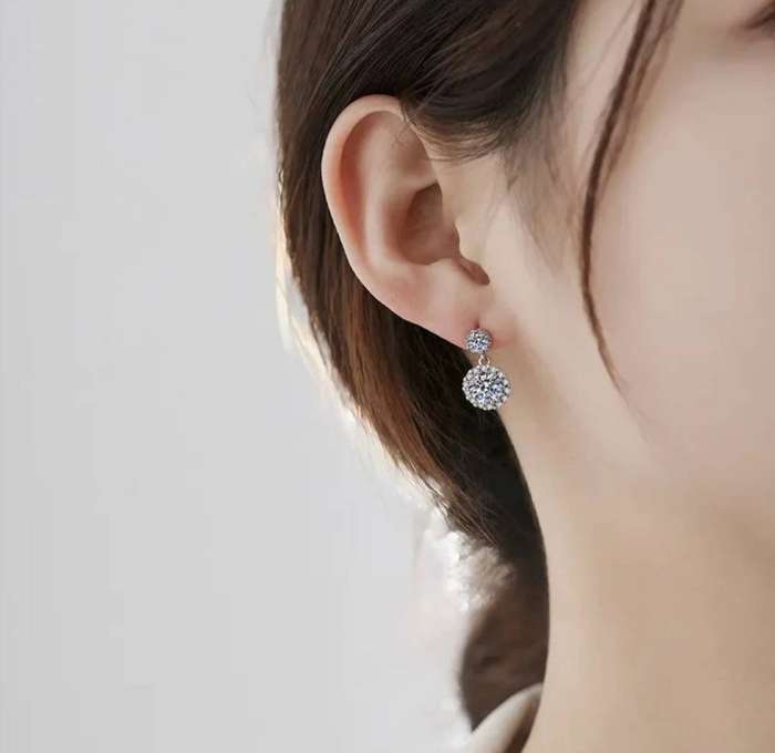 2ct Moissanite Rose Earrings