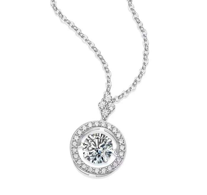 1ct Floating Moissanite Necklace