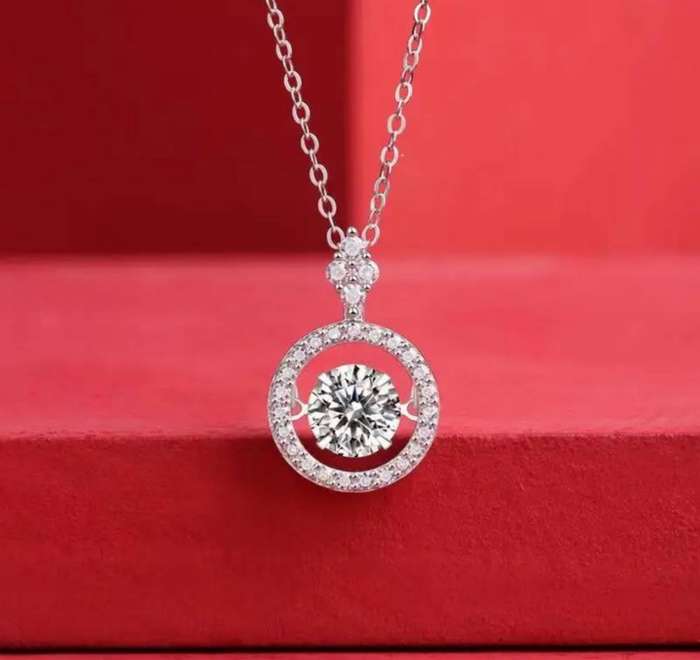 1ct Floating Moissanite Necklace