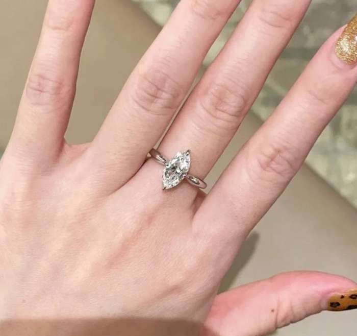 2ct Moissanite 925 Silver Marquise Cut Ring
