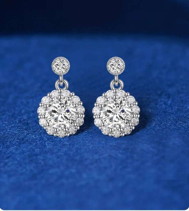 2ct Moissanite Rose Earrings
