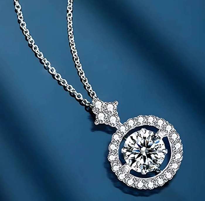 1ct Floating Moissanite Necklace