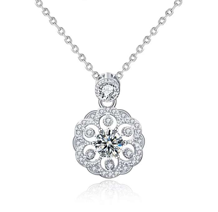 .50ct Moissanite Floral Necklace