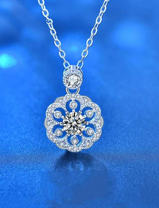 .50ct Moissanite Floral Necklace