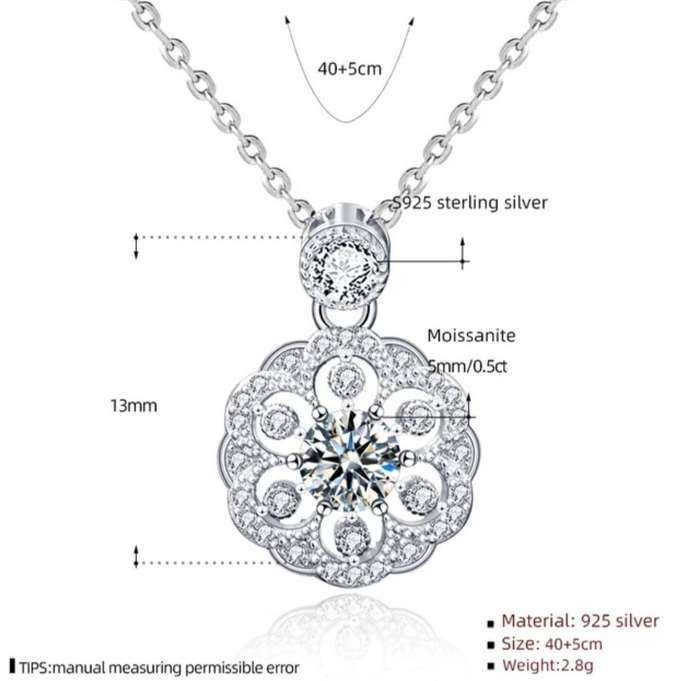 .50ct Moissanite Floral Necklace