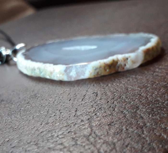 Grey Agate Pendant Necklace