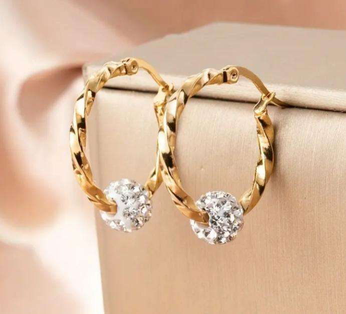 Stainless Steel Twist Hoop Earrings 2