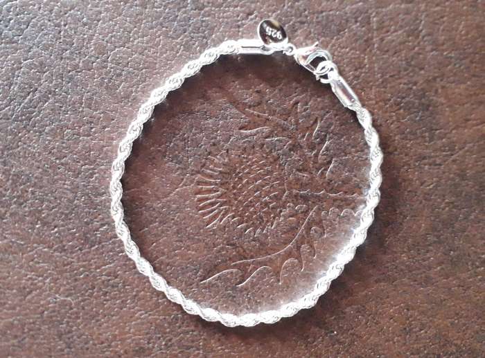 925 Sterling Silver Plated Twist Rope Bracelet
