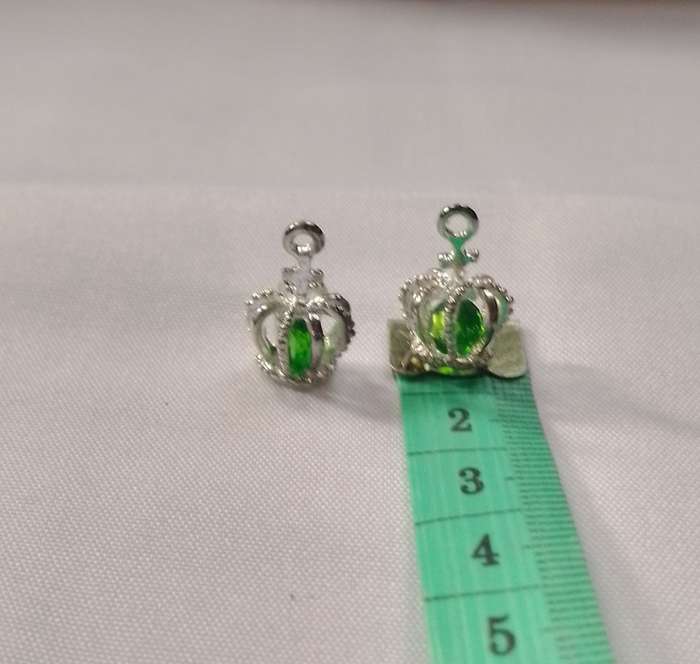 S925 Silver Filled Tibetan Crown Pendants x 2