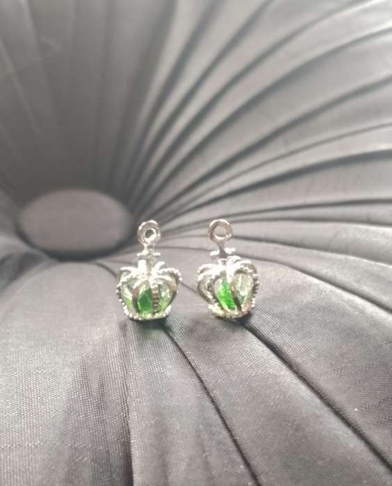 S925 Silver Filled Tibetan Crown Pendants x 2
