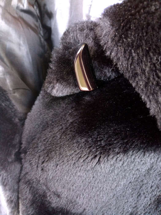 Luxurious faux fur, black coat
