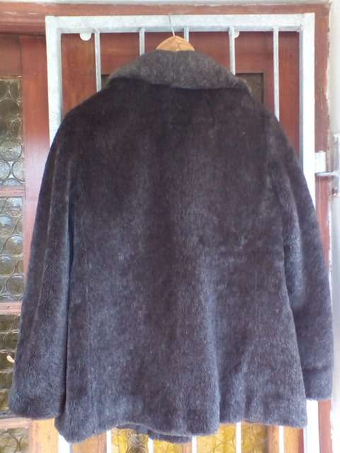 Exquisite designer black fur coat