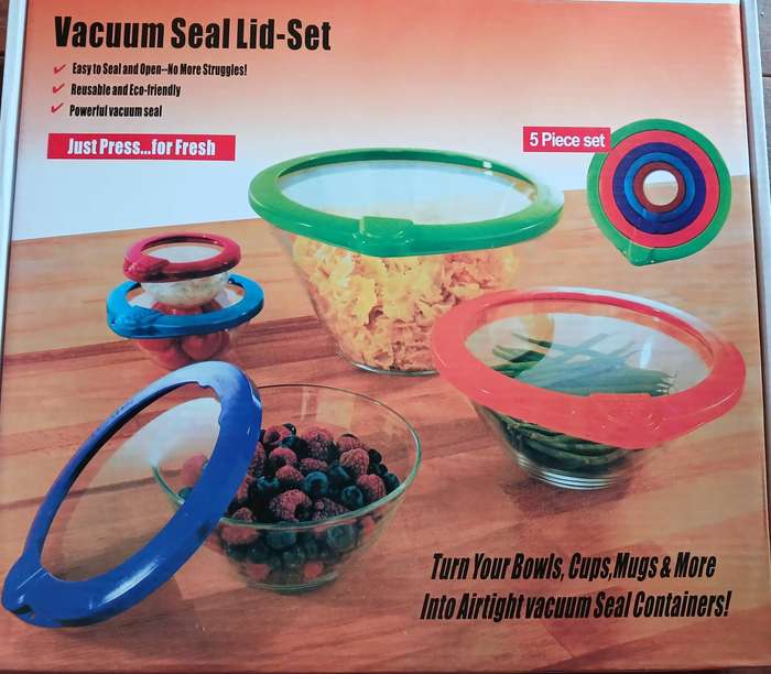 5 Piece Vacuum Sealed Lid Set