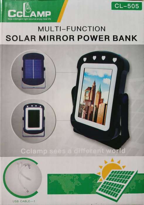 CcLamp Multifunctional Solar Mirror Power Bank