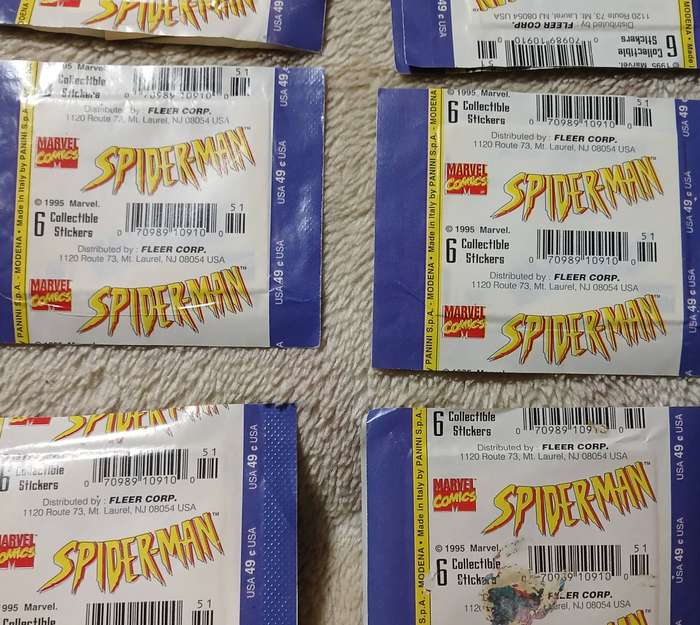 Spiderman Marvel 95' Collector Stickers (9 × 6pk)