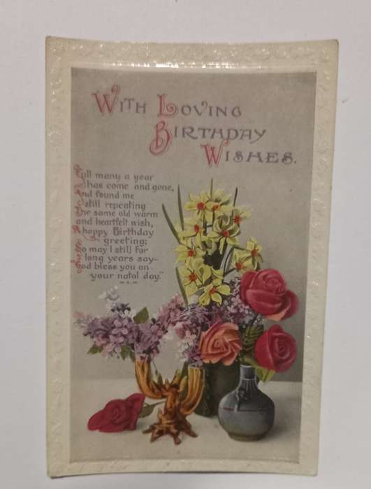 Vintage birthday postcard
