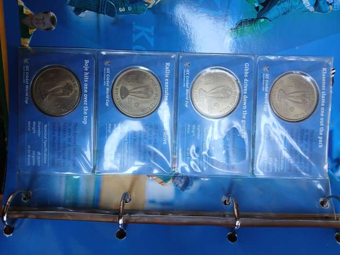 2003 cricket world cup medallion album and coins