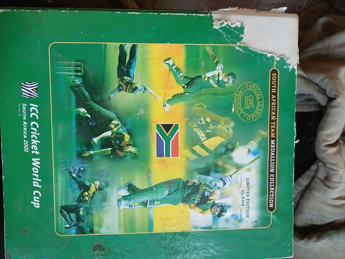 2003 cricket world cup medallion album and coins