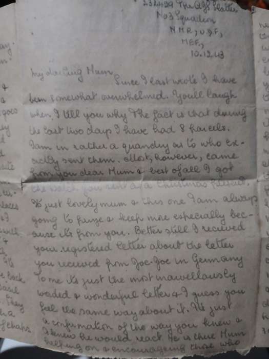 Ww2 active service letter card airmail 1943